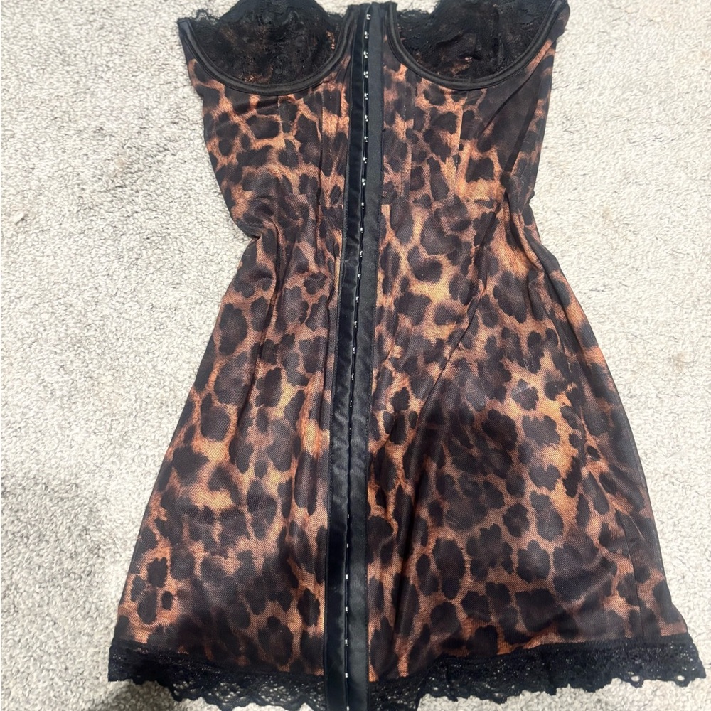 Edikted Animal Print Lace Corset